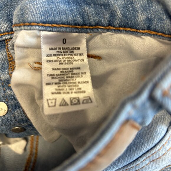 Aero High Waisted Shorts - Button Fly - Distressed - Size 0 - 1600 - Picture 4 of 4